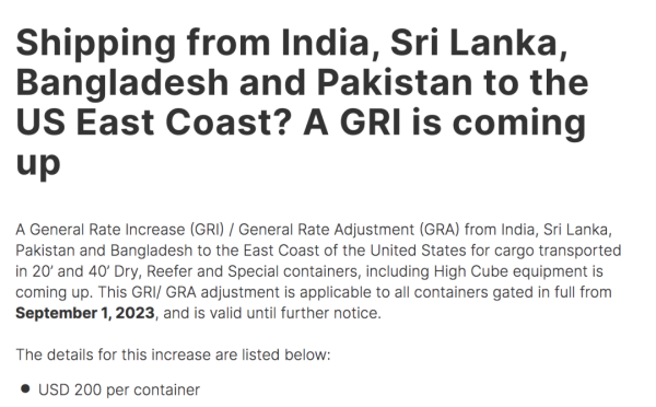 国际海运 | 赫伯罗特颁发多项新收费