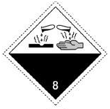 8类铅酸蓄电池的危险货物运输警示标签