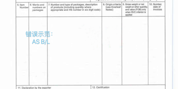 中国-东盟区域原产地证书具体填造规范