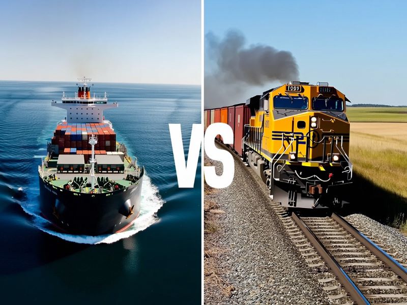 国际海运和铁路运输对比
