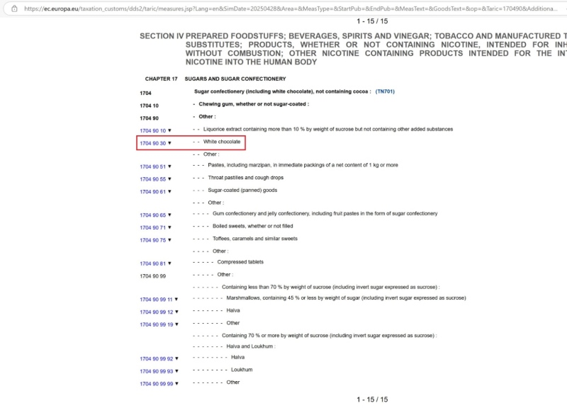 欧盟HS CODE及进口税率查问步骤步骤四